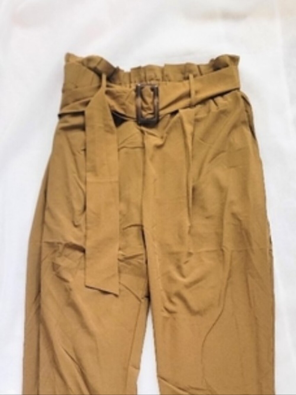 NWOT!Elevated Summer Women's Belted Lux Relaxed Fit Paper Bag Trouser Pant Large - Picture 9 of 16